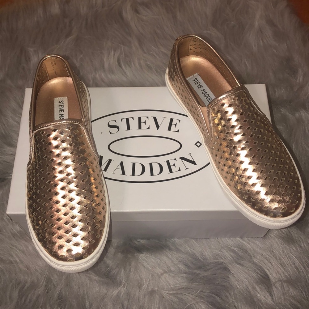Rose gold Steve Madden slip on